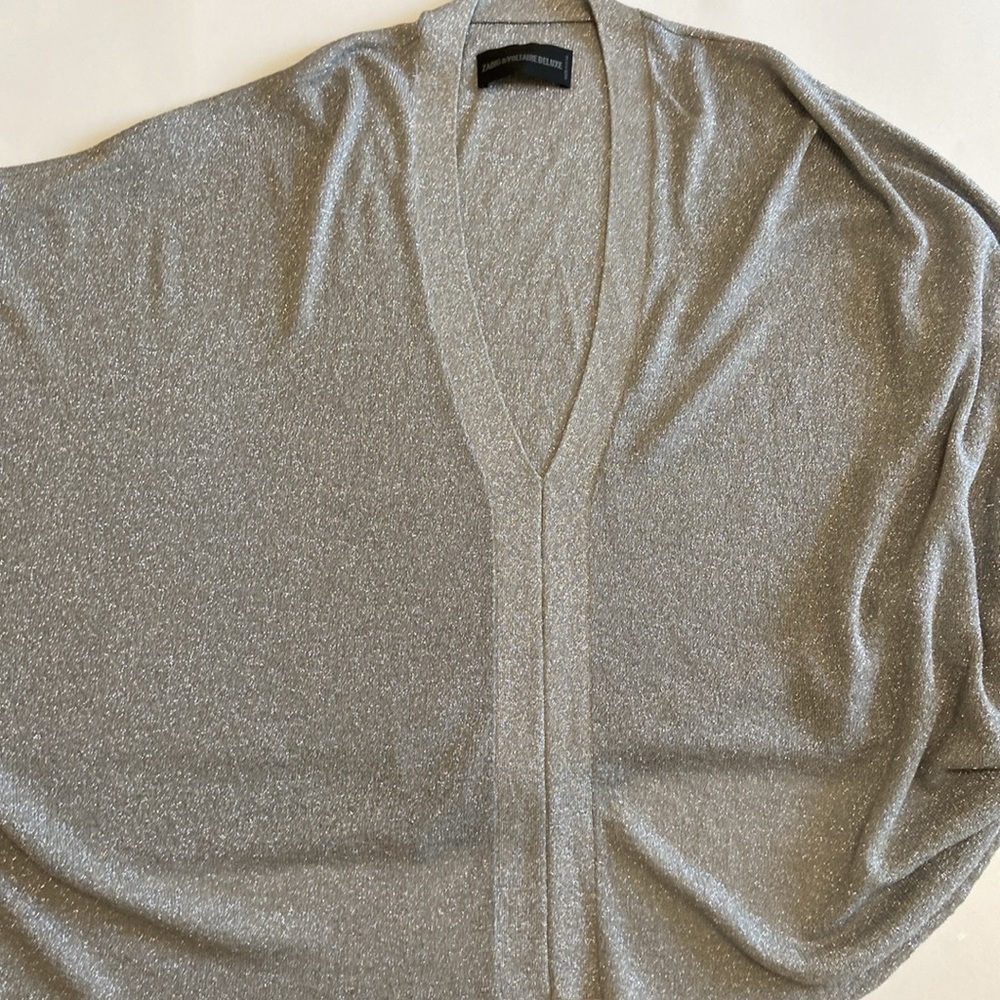 Elegant Silver V-Neck Women's Top - Picture 3 of 7